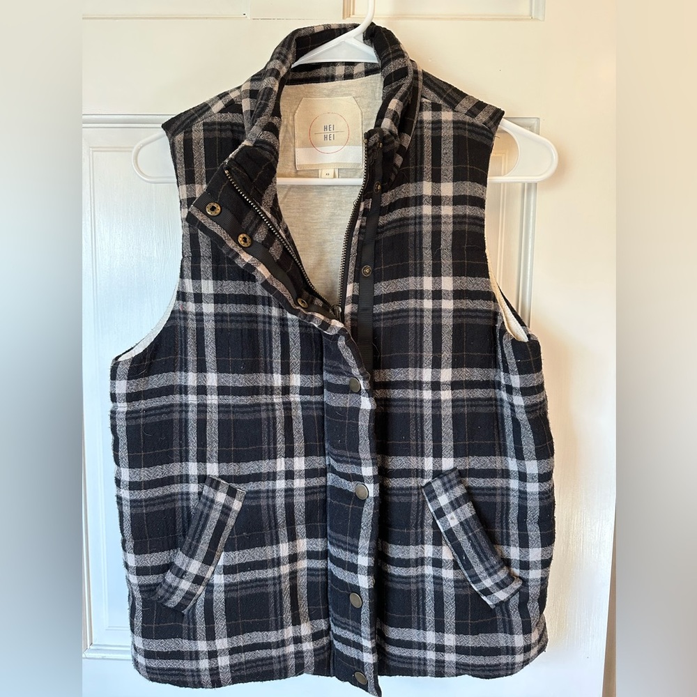 Anthropologie plaid vest size xs